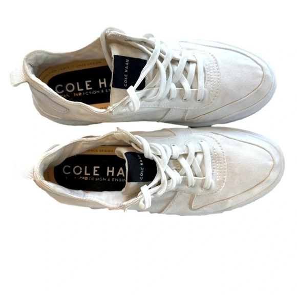 Cole Haan GrandPro Rally Canvas Court Sneakers Size W US 9B (96) Optic White - Picture 2 of 7